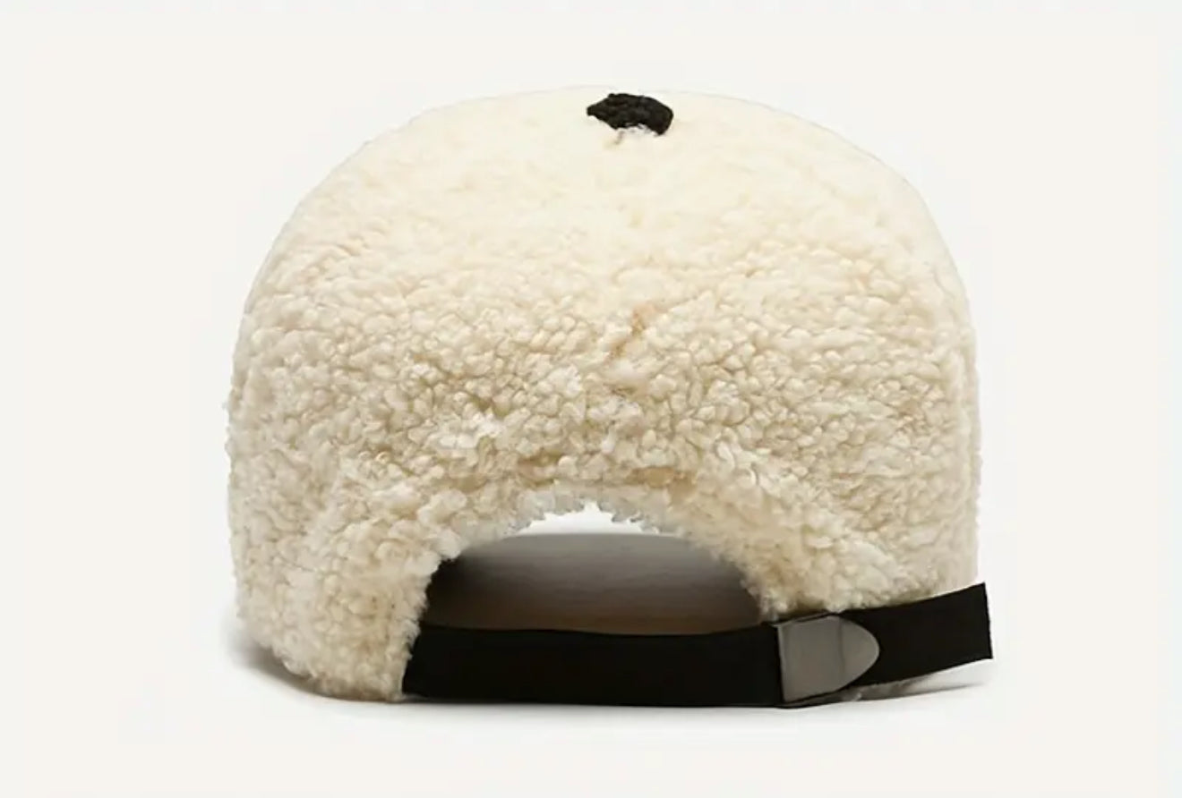Chapeau de baseball en peluche avec lettre R, chapeau de baseball thermique, chapeau polyvalent à la mode
