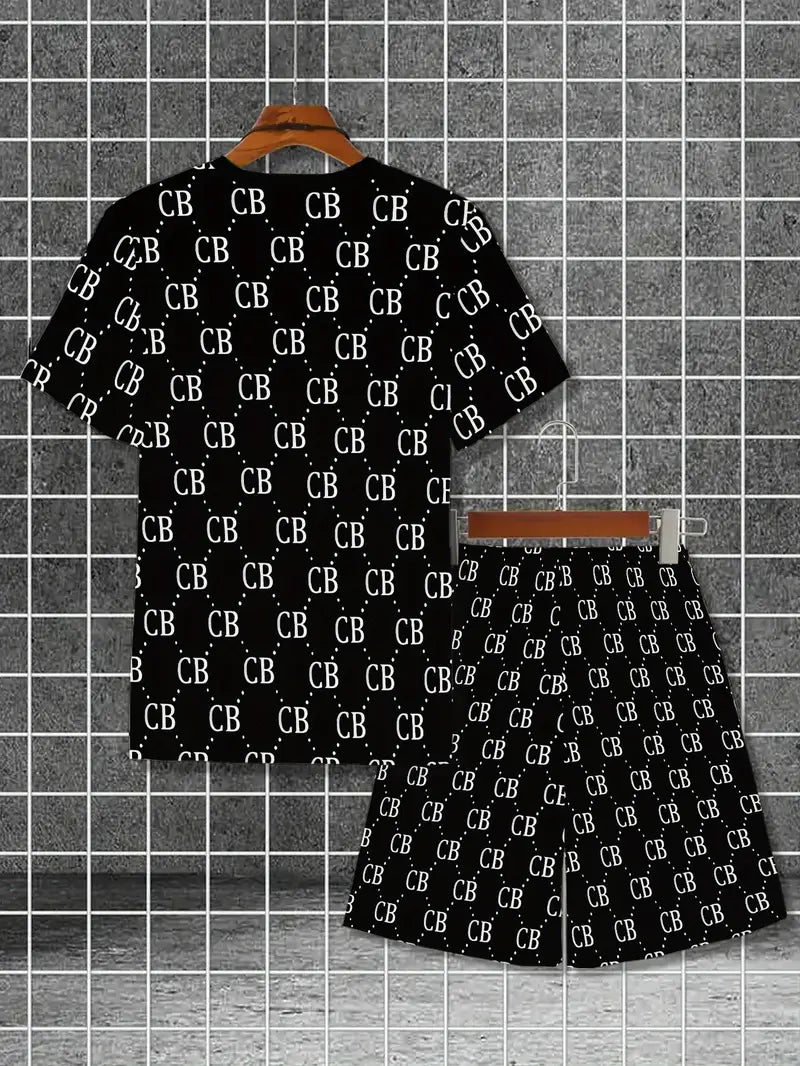 Men's Casual Summer Set - 3D Print T-Shirt & Sports Shorts