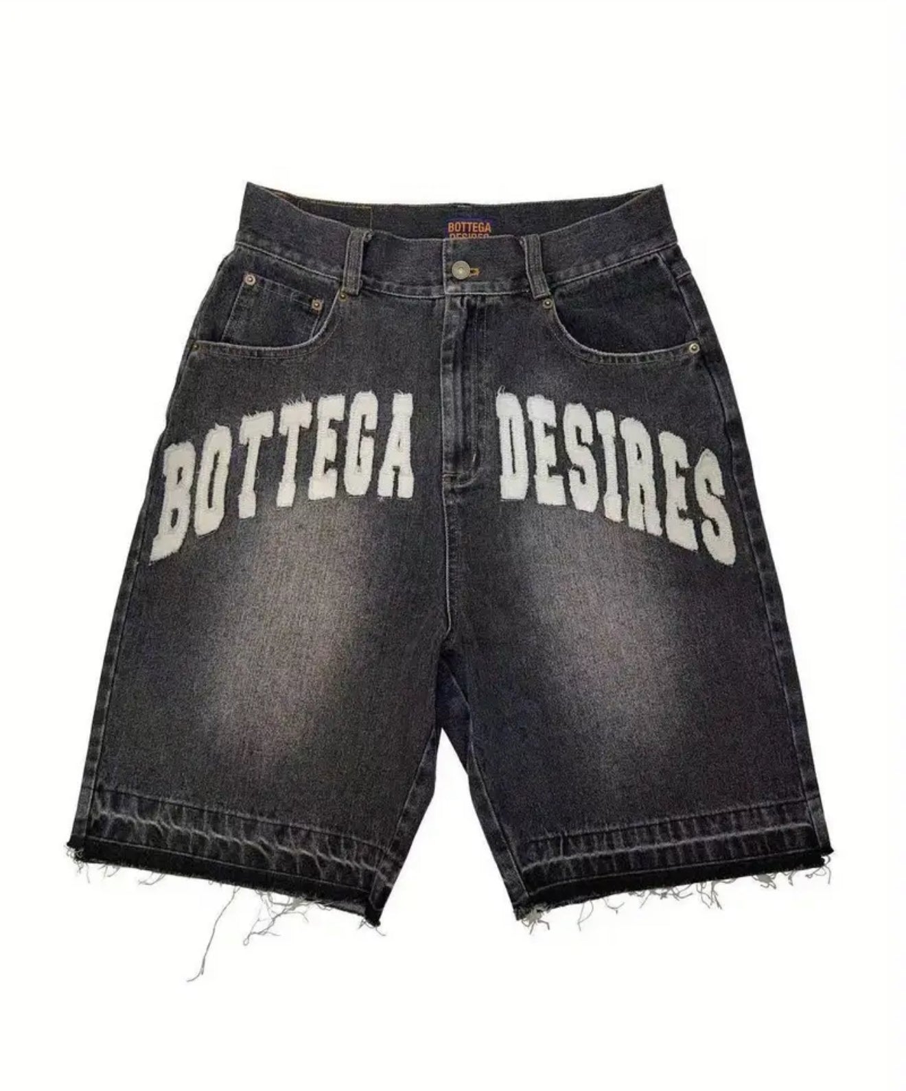 Shorts en Jean Gothique Hip Hop pour Hommes - Coupe Ample Streetwear avec Graphisme Audacieux, Jeans Robustes pour Concerts, Soirées et Style Quotidien Épuré - Lavable en Machine, Vêtements Décontractés à Finition Délavée