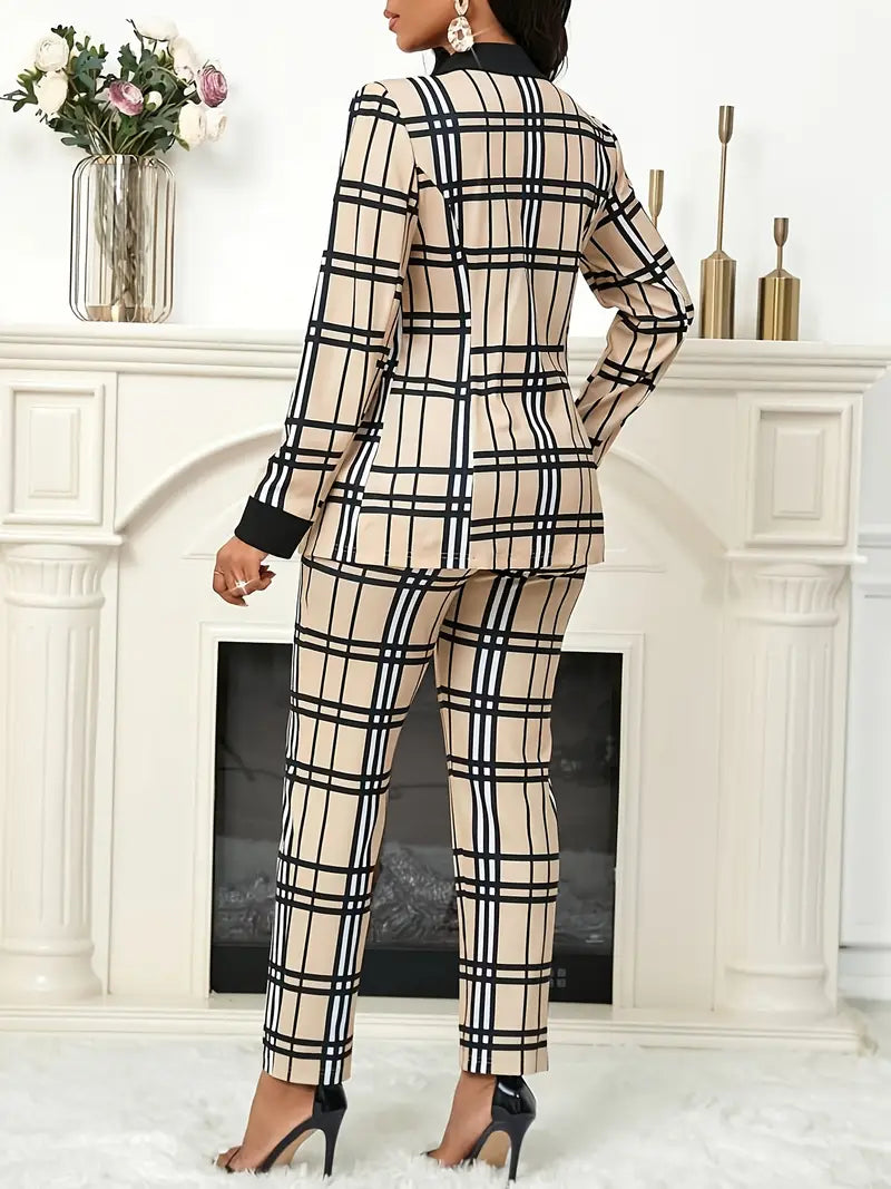 Women's Geometric Print Casual Jacket - Spring/Fall European Style