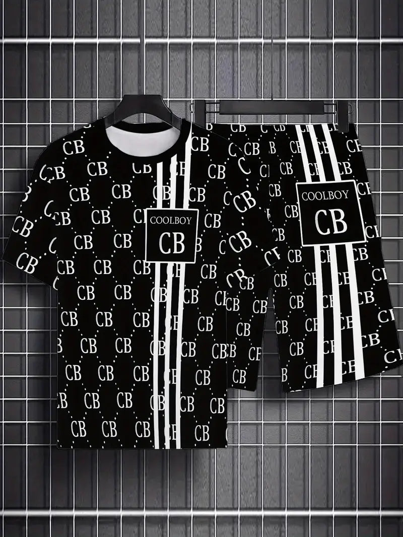 Men's Casual Summer Set - 3D Print T-Shirt & Sports Shorts