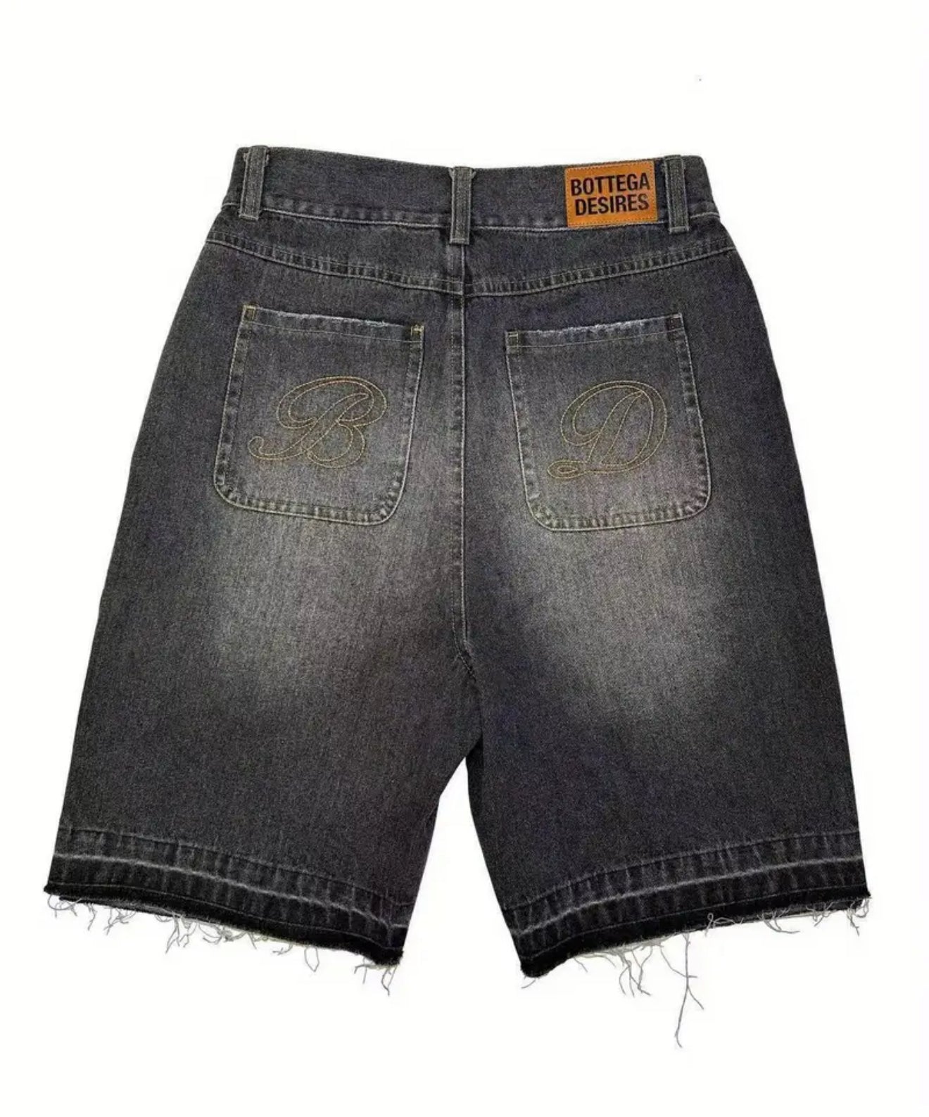 Shorts en Jean Gothique Hip Hop pour Hommes - Coupe Ample Streetwear avec Graphisme Audacieux, Jeans Robustes pour Concerts, Soirées et Style Quotidien Épuré - Lavable en Machine, Vêtements Décontractés à Finition Délavée