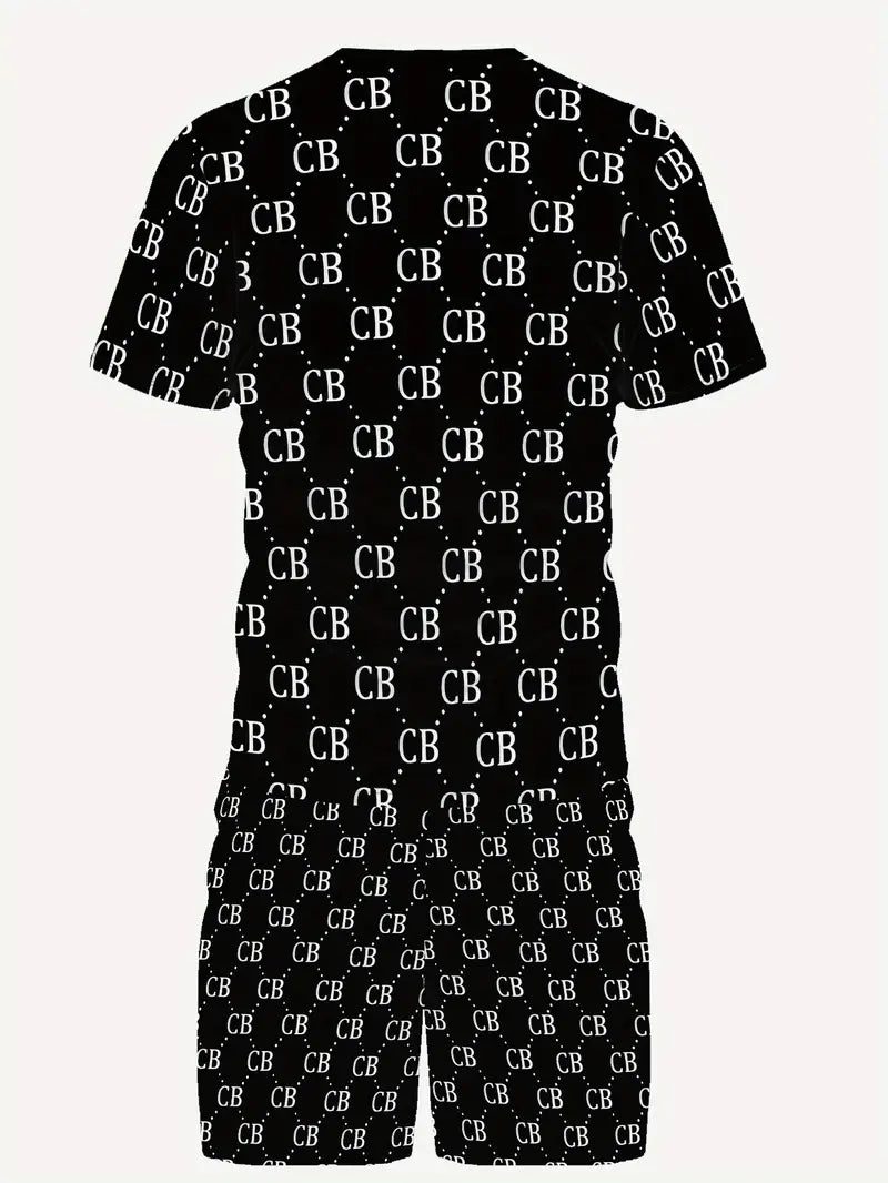 Men's Casual Summer Set - 3D Print T-Shirt & Sports Shorts