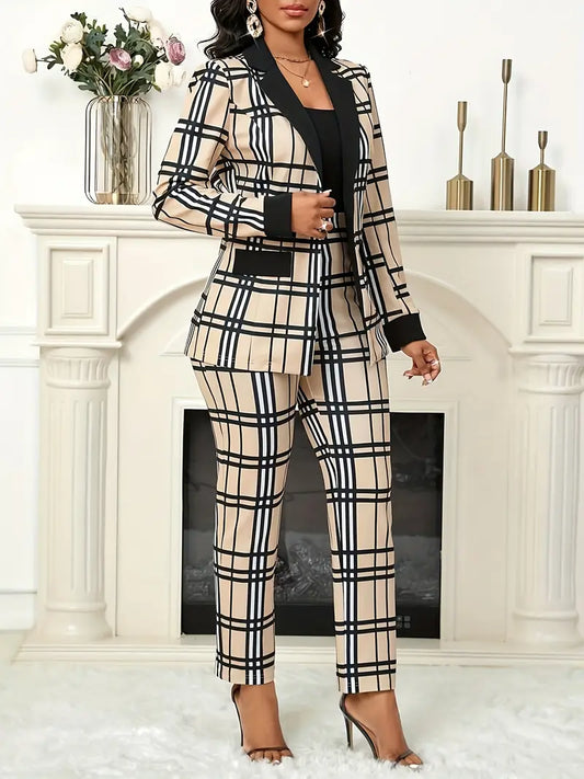 Women's Geometric Print Casual Jacket - Spring/Fall European Style