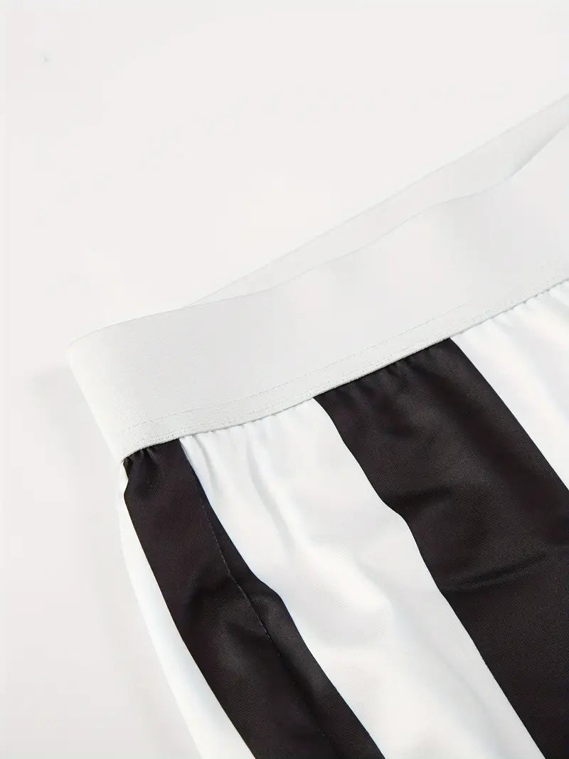 Women's Striped Tube Top & Flare Pants Set