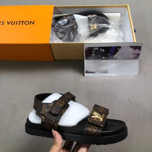 Premium LV sunset flat comfort Sandals 73% Off