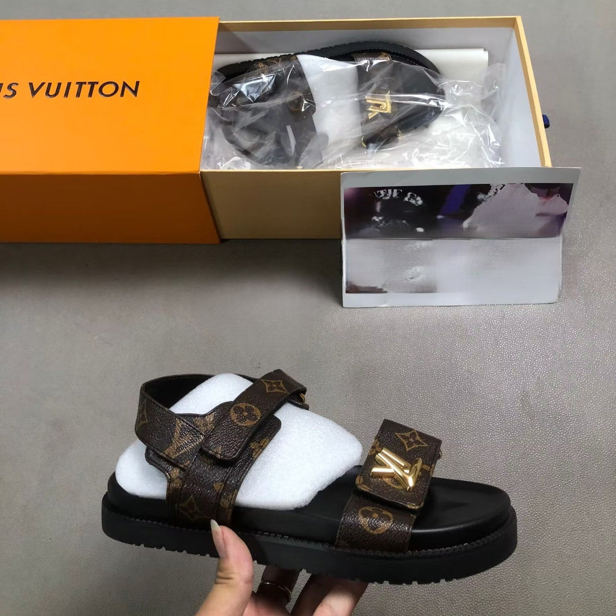 Premium LV sunset flat comfort Sandals 73% Off